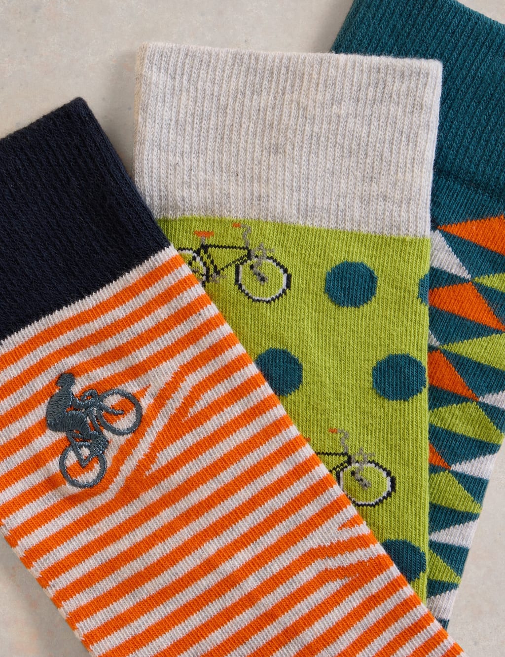 3 Pack Assorted Cotton Rich Socks 2 of 2