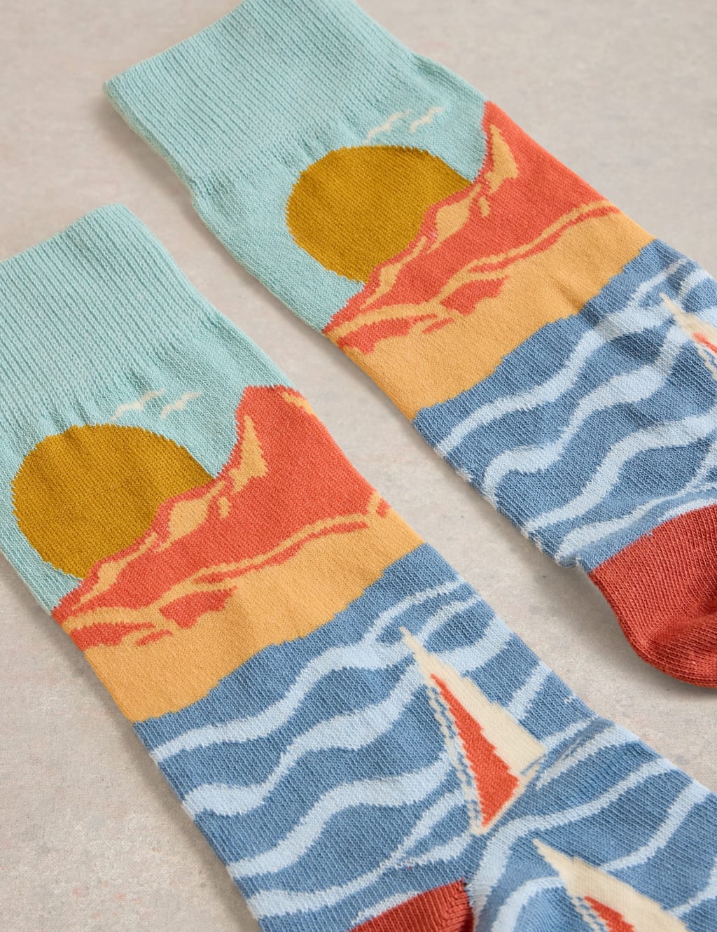 Sailing Scene Cotton Rich Socks 2 of 2