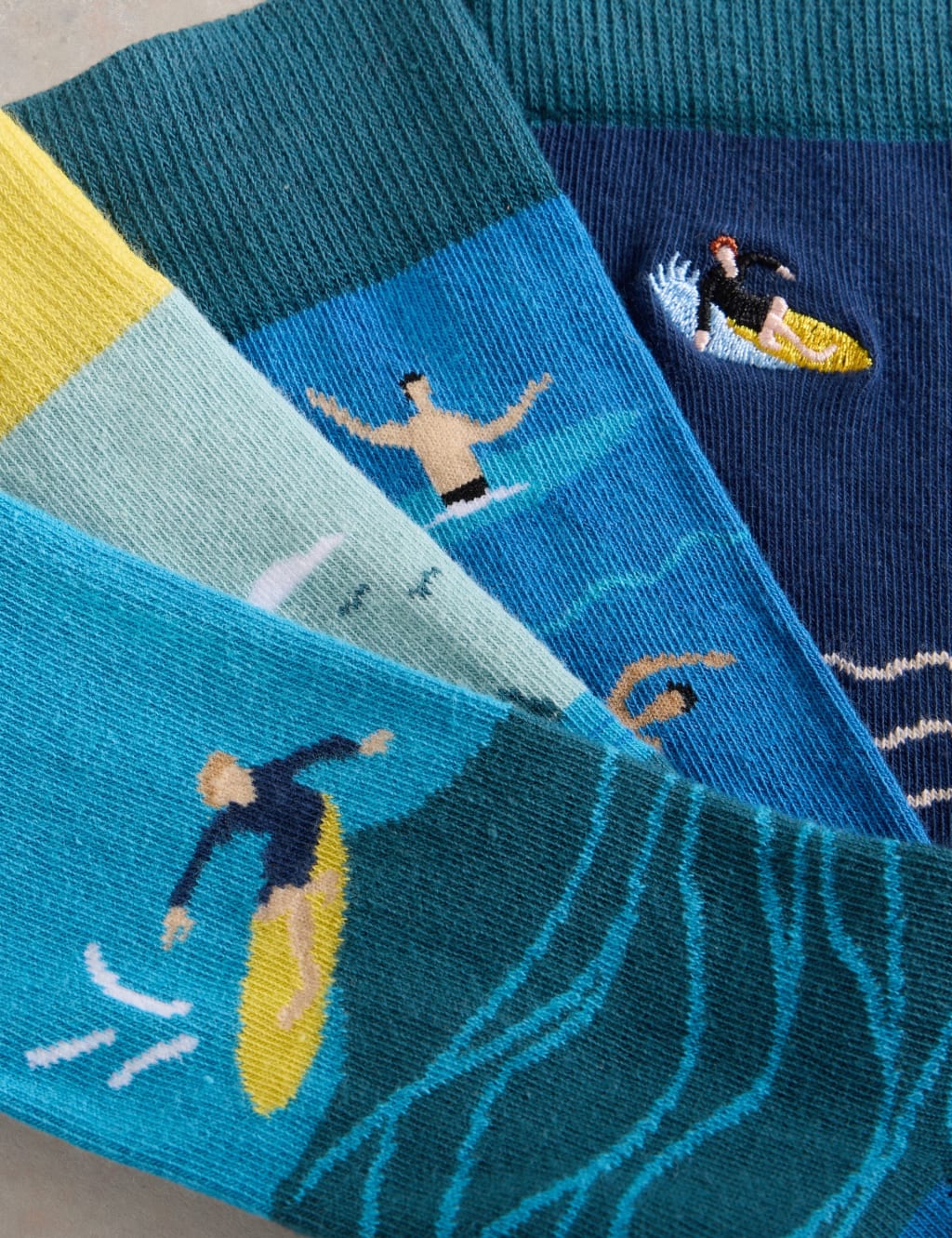 4pk Seaside Print Cotton Rich Socks 4 of 4