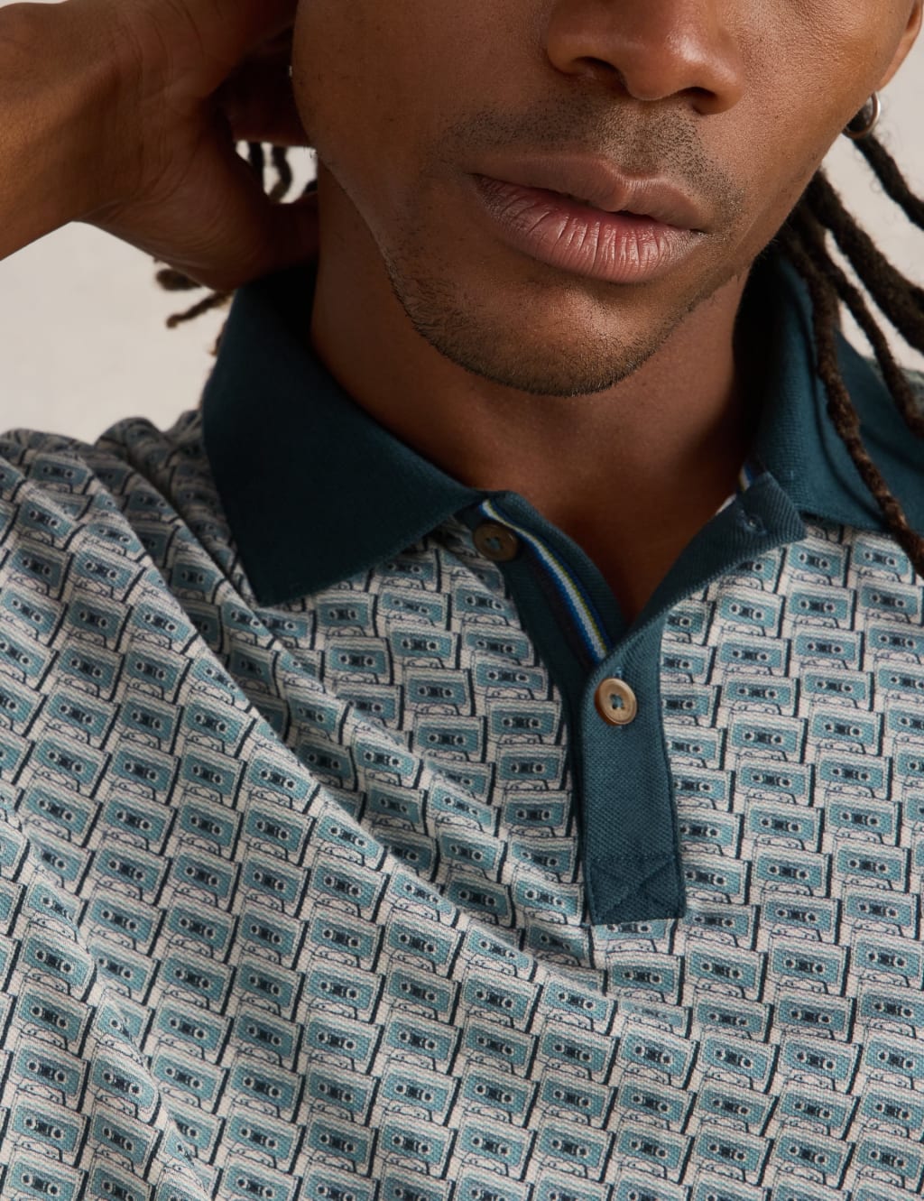 Pure Cotton Tape Print Polo Shirt 5 of 6