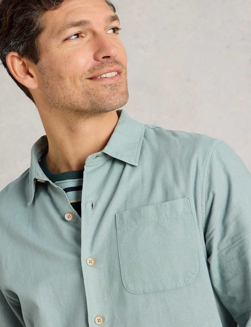 Regular Fit Cotton Linen Blend Shirt 5 of 6