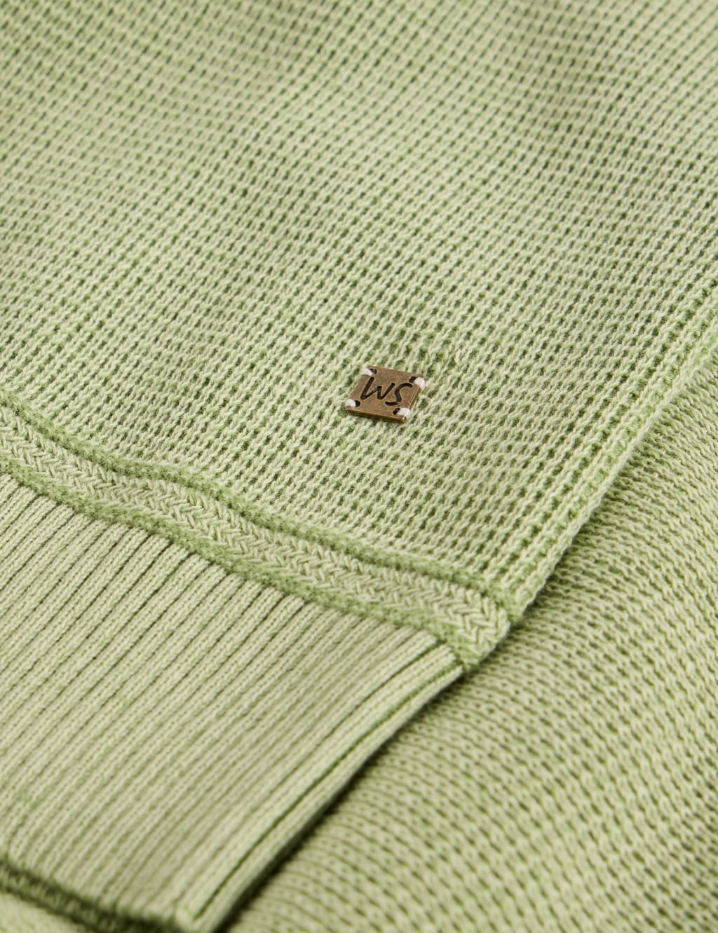 Pure Cotton Textured Crew Neck Jumper 6 of 6
