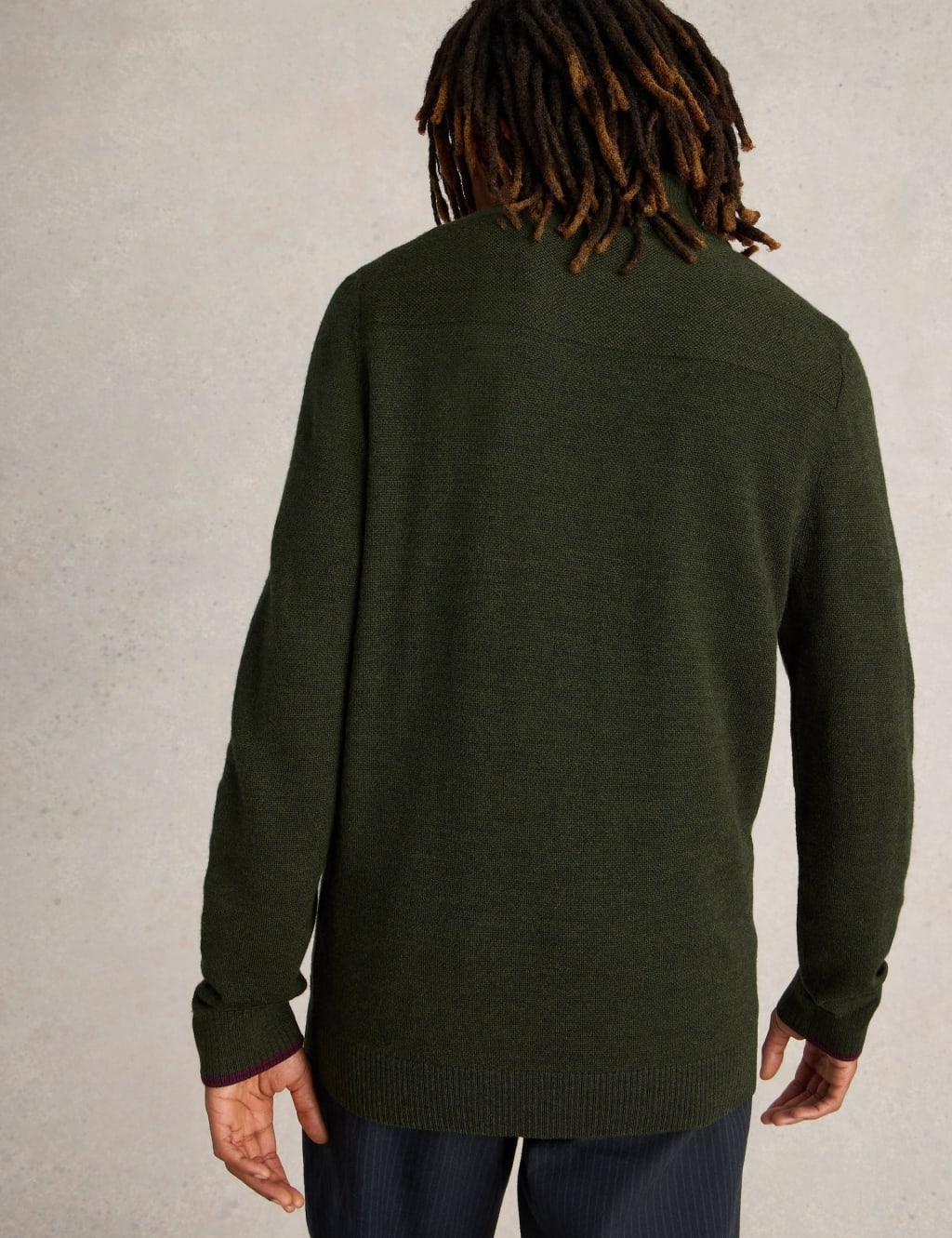 Pure Merino Wool Funnel Neck Half Zip Jumper 3 of 6