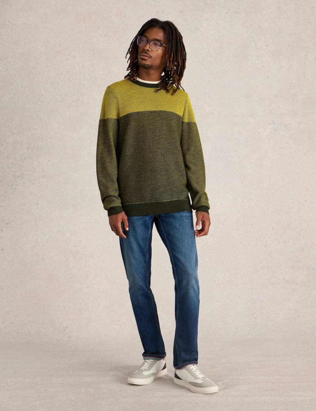 Pure Wool Jacquard Crew Neck Jumper
