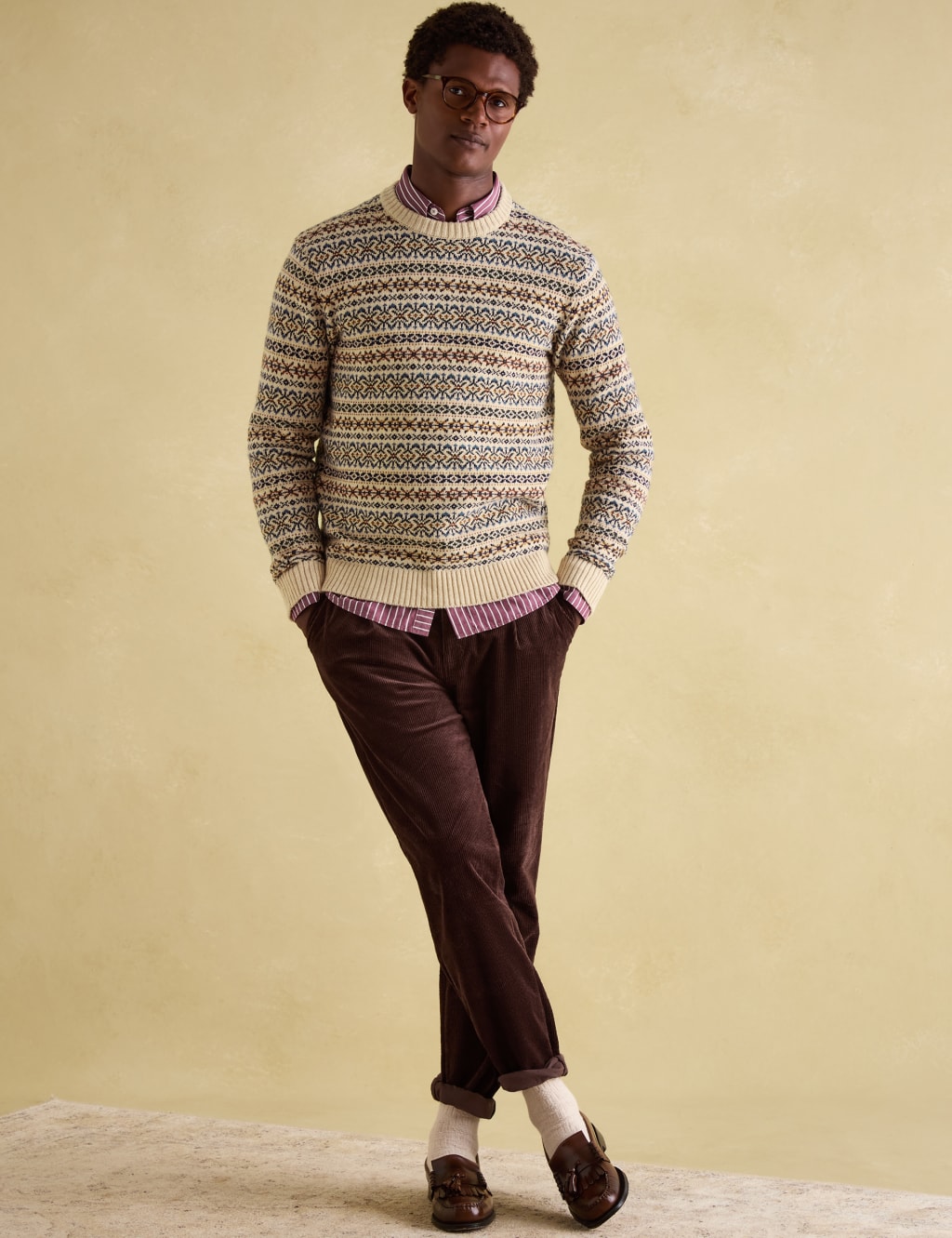 Pure Cotton Fair Isle Crew Neck Jumper 3 of 7