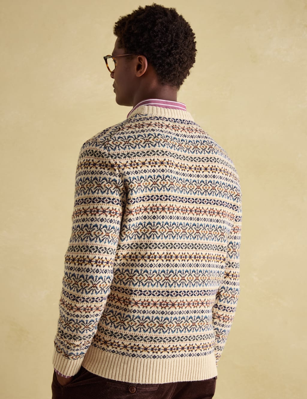 Pure Cotton Fair Isle Crew Neck Jumper 5 of 7