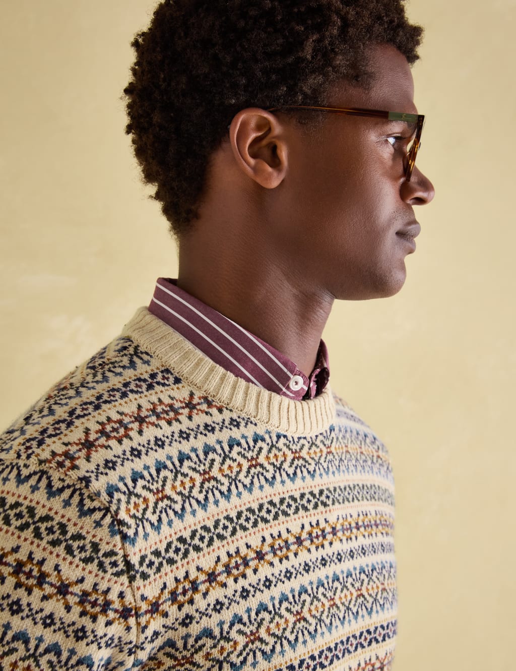 Pure Cotton Fair Isle Crew Neck Jumper 6 of 7