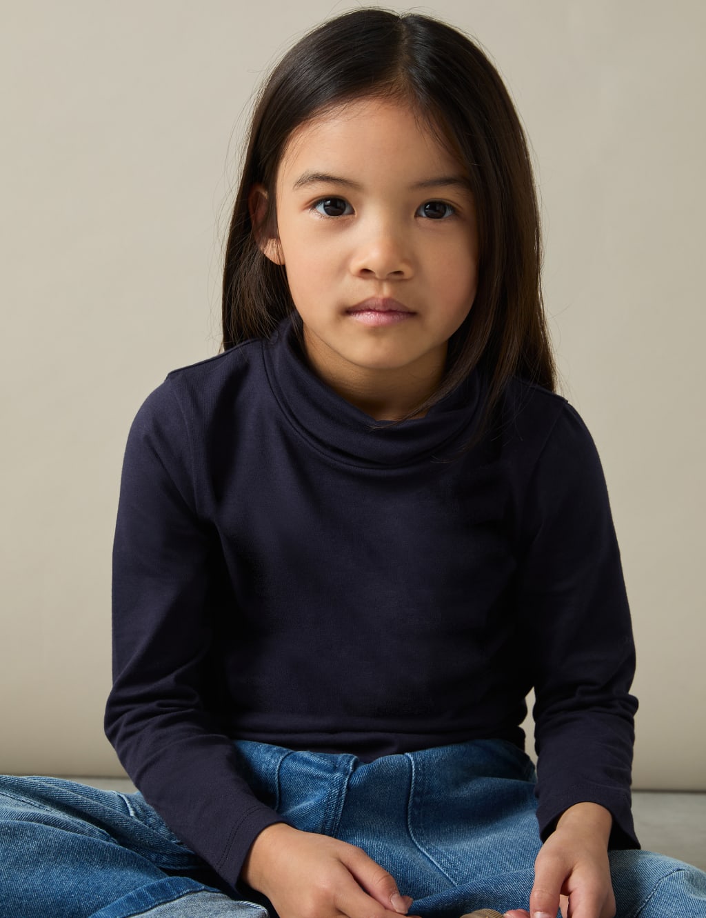 Cotton Rich Roll Neck Top (4-14 Yrs) 4 of 4