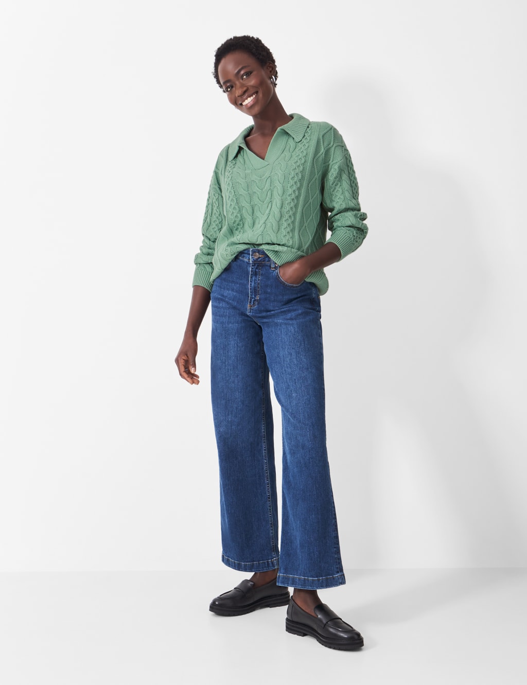 Cotton Rich Striped Collared Jumper 3 of 5