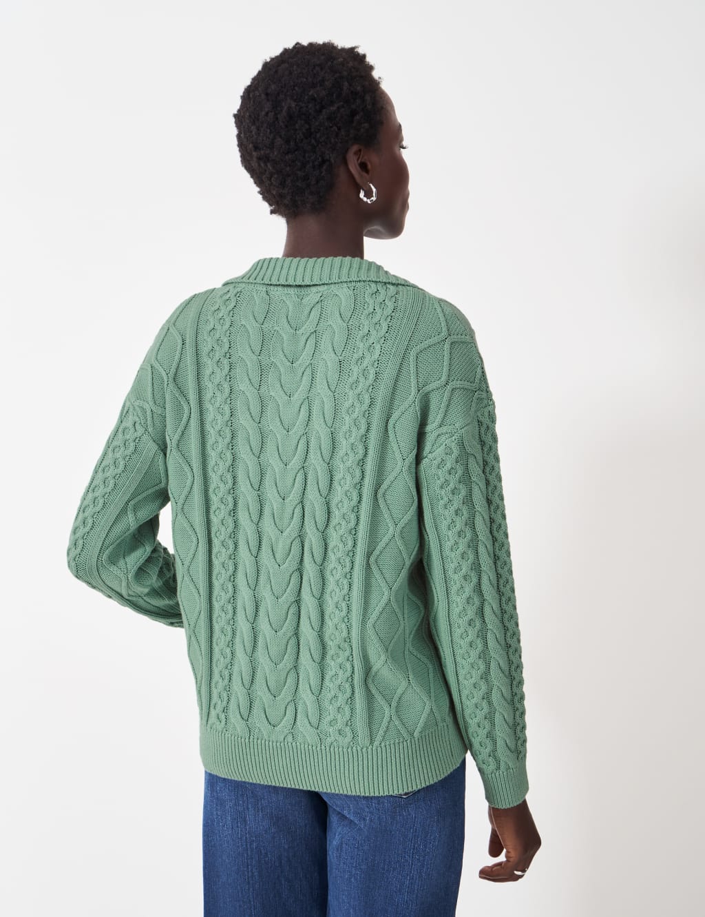 Cotton Rich Striped Collared Jumper 4 of 5