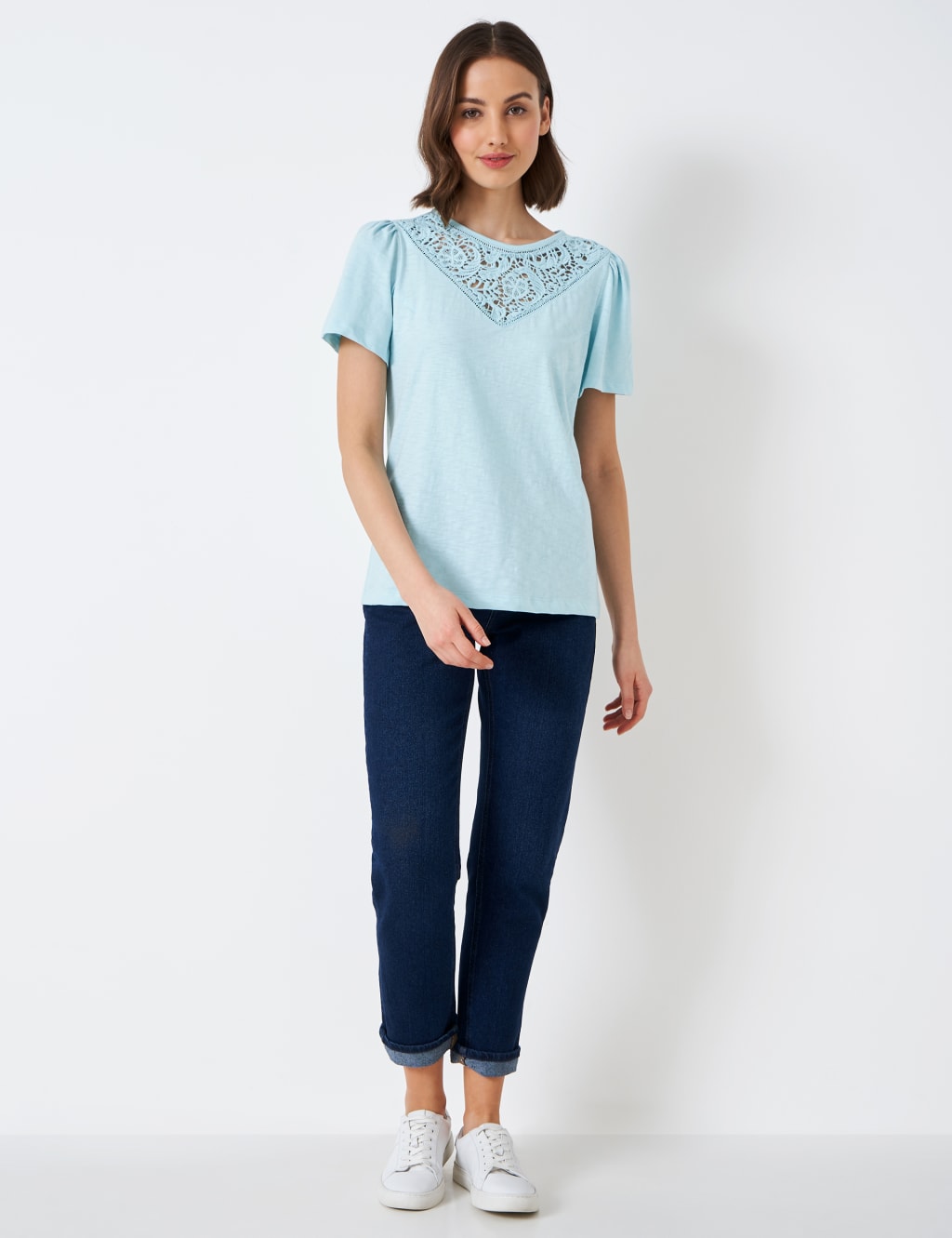 Pure Cotton Embroidered Angel Sleeve Top 3 of 5