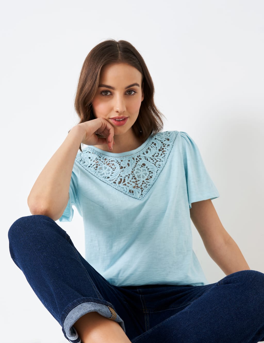 Pure Cotton Embroidered Angel Sleeve Top 5 of 5