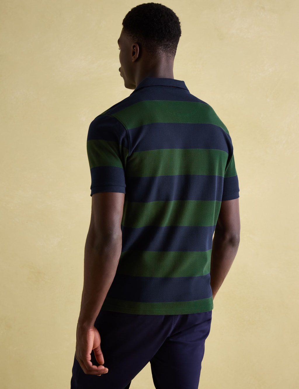 Pure Cotton Striped Pique Polo Shirt 3 of 4