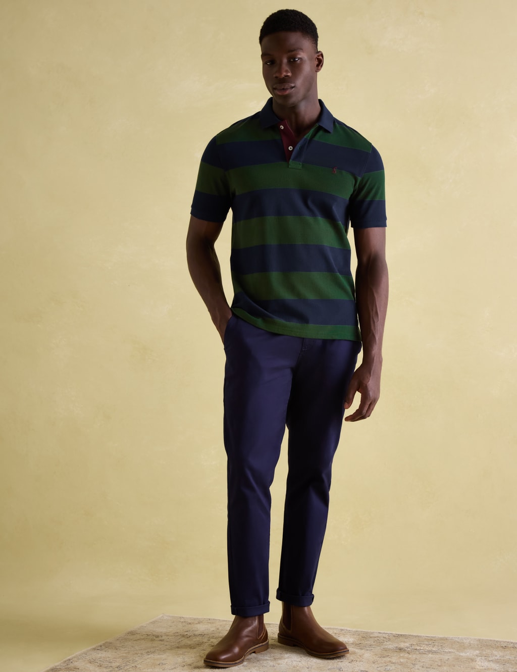 Pure Cotton Striped Pique Polo Shirt 4 of 4