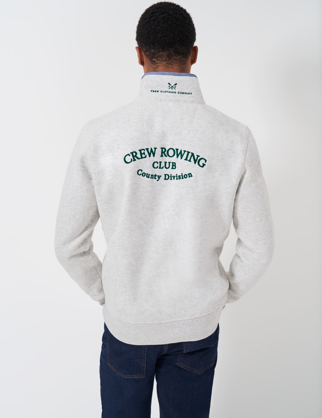 Cotton Rich Embroidered Half Zip Sweatshirt 4 of 5