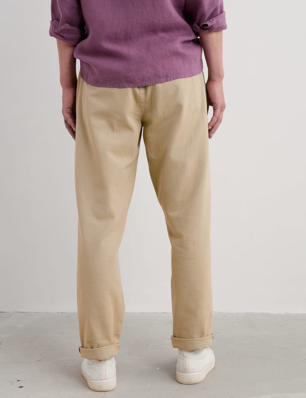 Tapered Fit Pure Cotton Flat Front Trousers 4 of 4