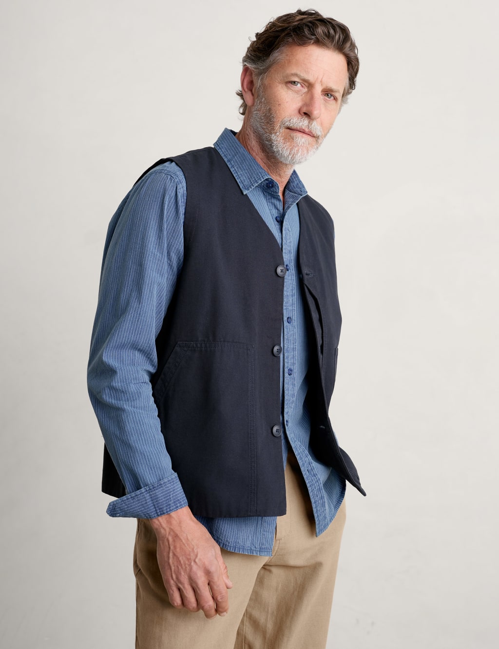 Regular Fit Cotton Waistcoat Seasalt Cornwall M S