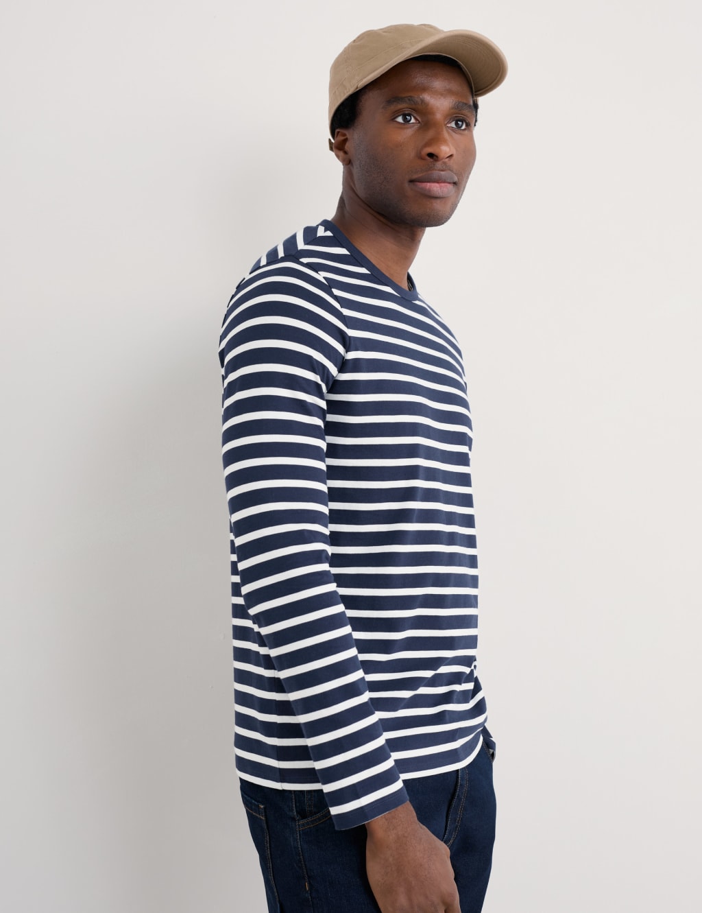 Pure Cotton Striped Crew Neck Top 3 of 4
