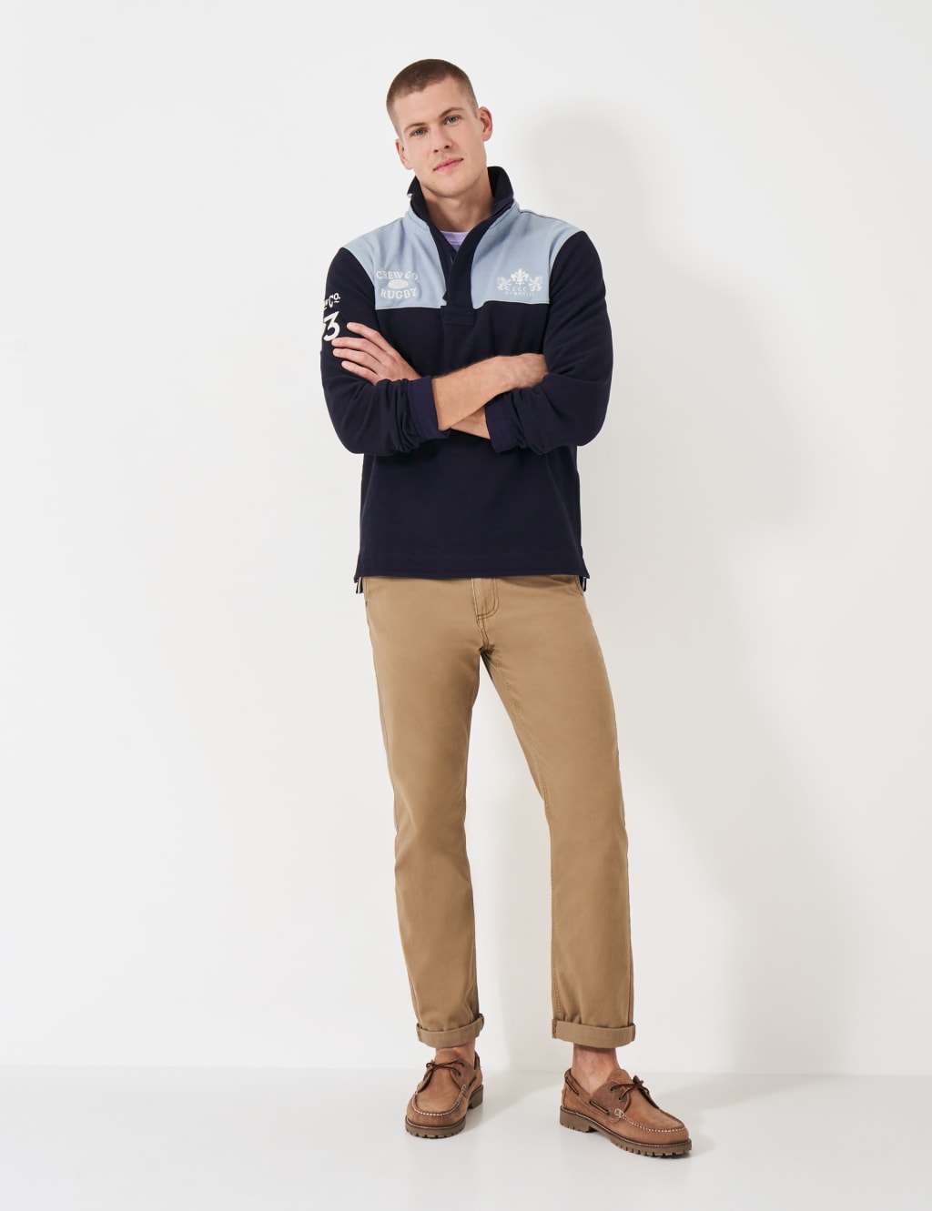 Cotton Rich Colour Block Half Zip Sweatshirt 3 of 5