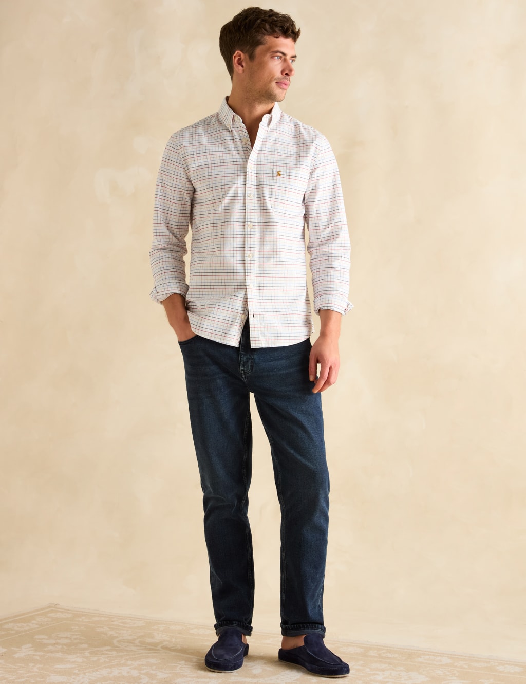 Pure Cotton Checked Oxford Shirt 3 of 7