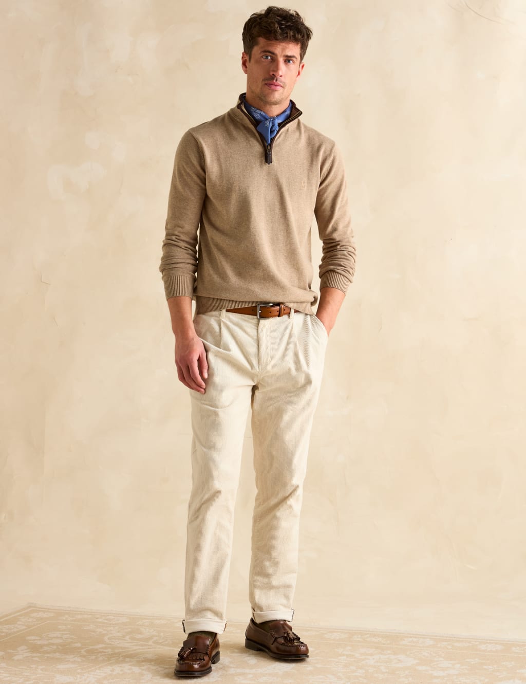 Pure Cotton Funnel Neck Half Zip Jumper 3 of 7