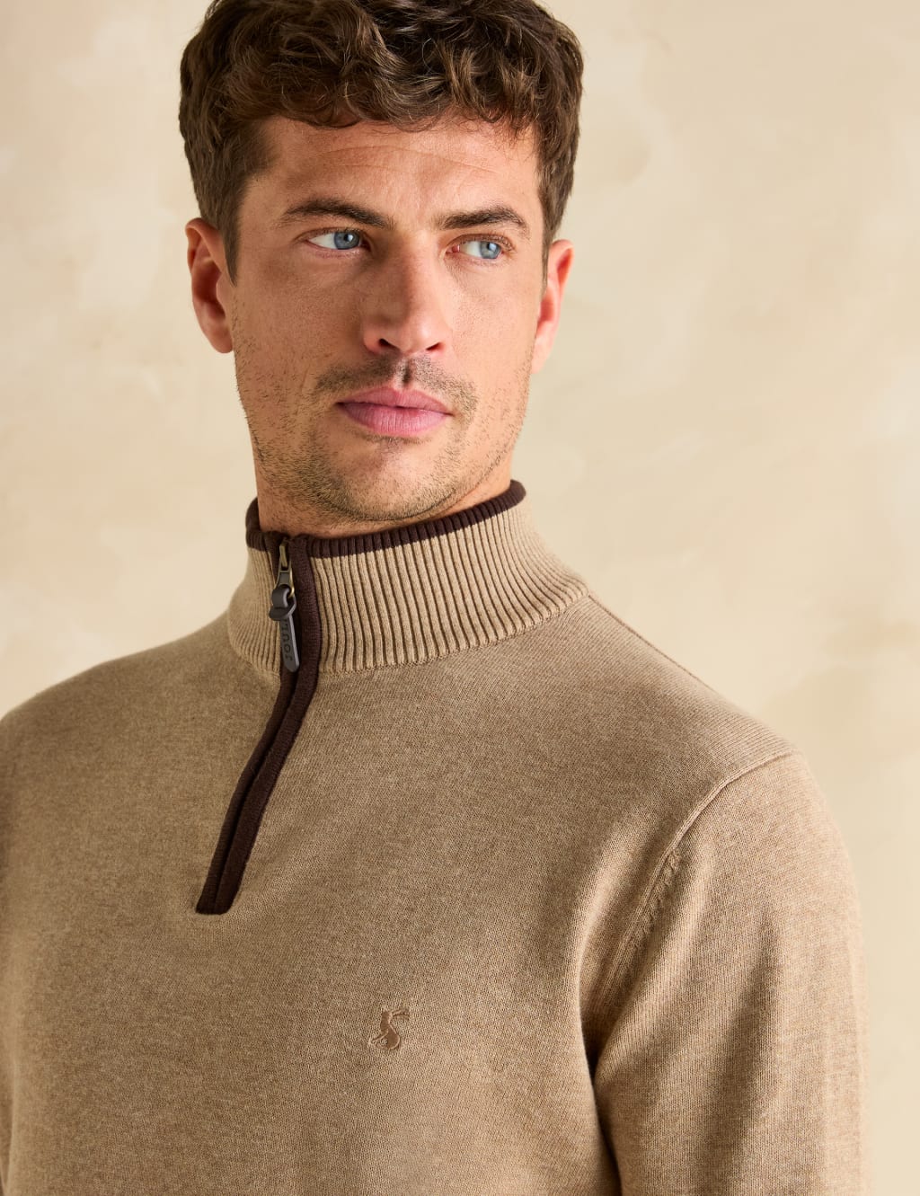 Pure Cotton Funnel Neck Half Zip Jumper 6 of 7