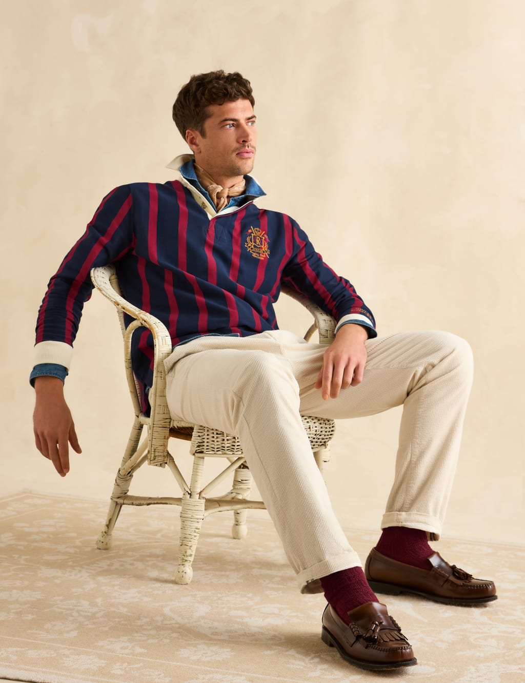 Pure Cotton Striped Long Sleeve Rugby Shirt 5 of 9
