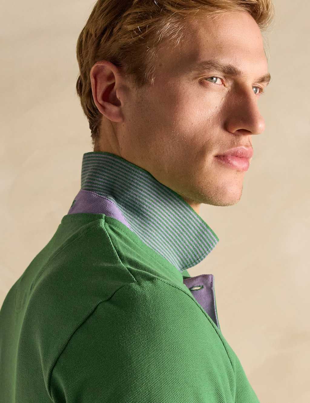 Pure Cotton Piqué Tipped Collar Polo Shirt 4 of 8