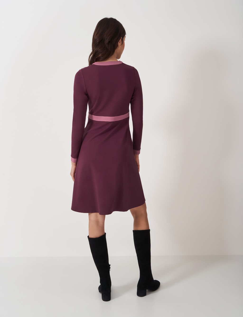 Jersey V-Neck Knee Length Skater Dress 5 of 6