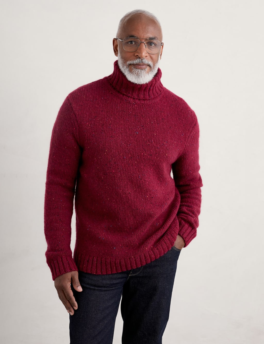 Pure Wool Chunky Funnel Neck Jumper 1 of 5