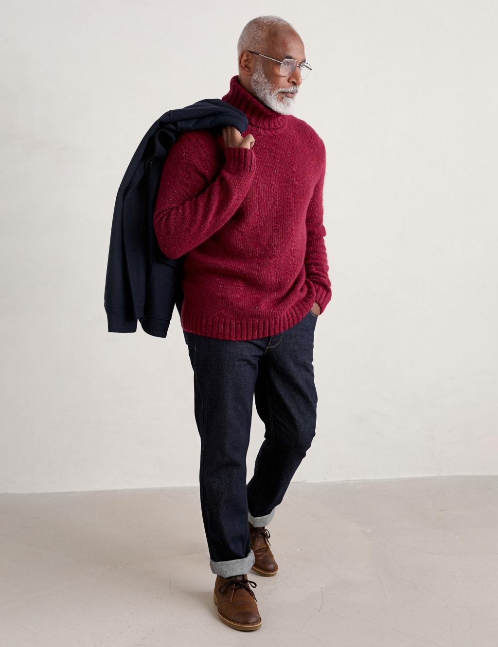 Pure Wool Chunky Funnel Neck Jumper 3 of 5