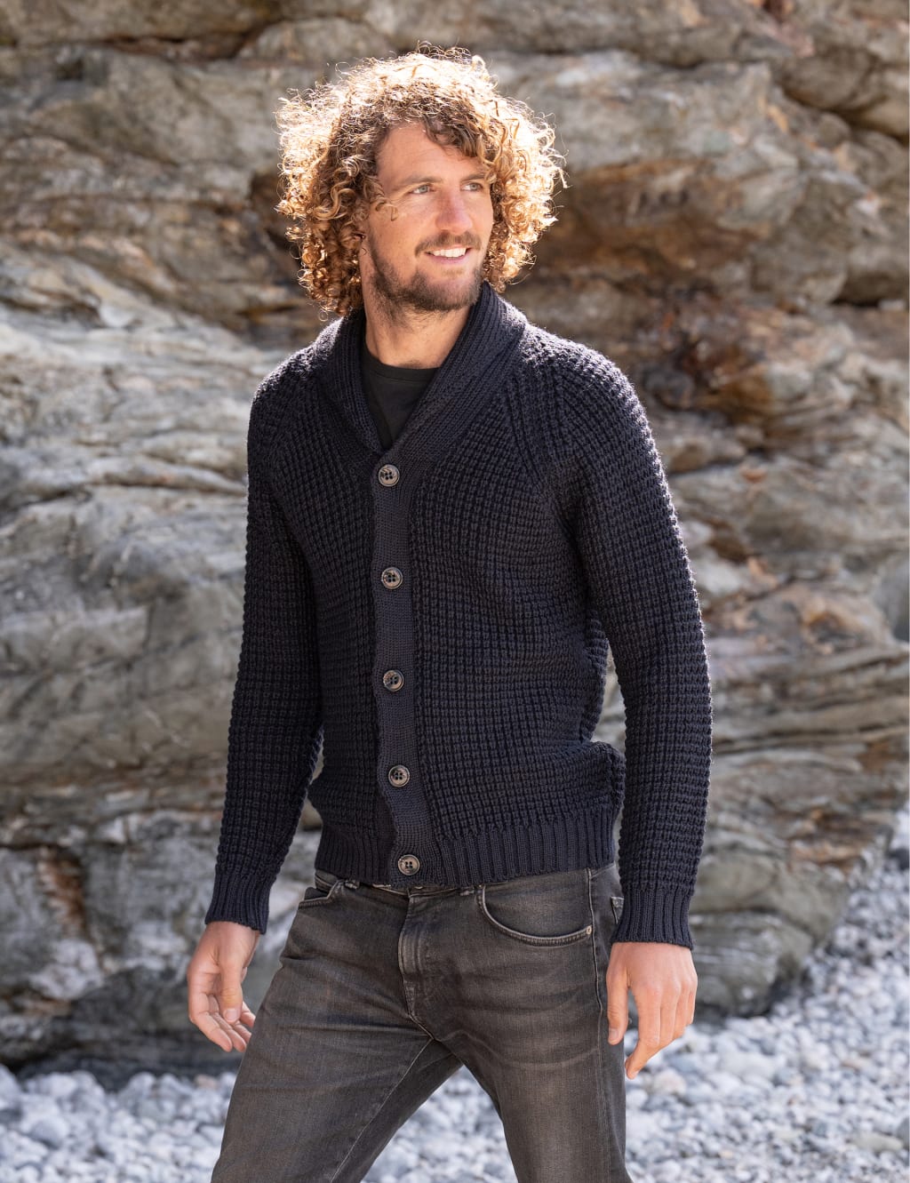 Pure Wool Shawl Collar Cardigan Celtic Co. M S