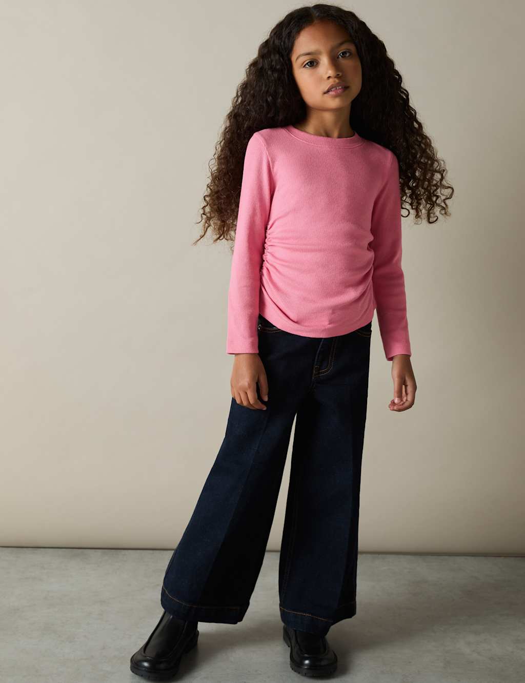 Cotton Rich Ribbed Sweatshirt (4-14 Yrs) 1 of 4