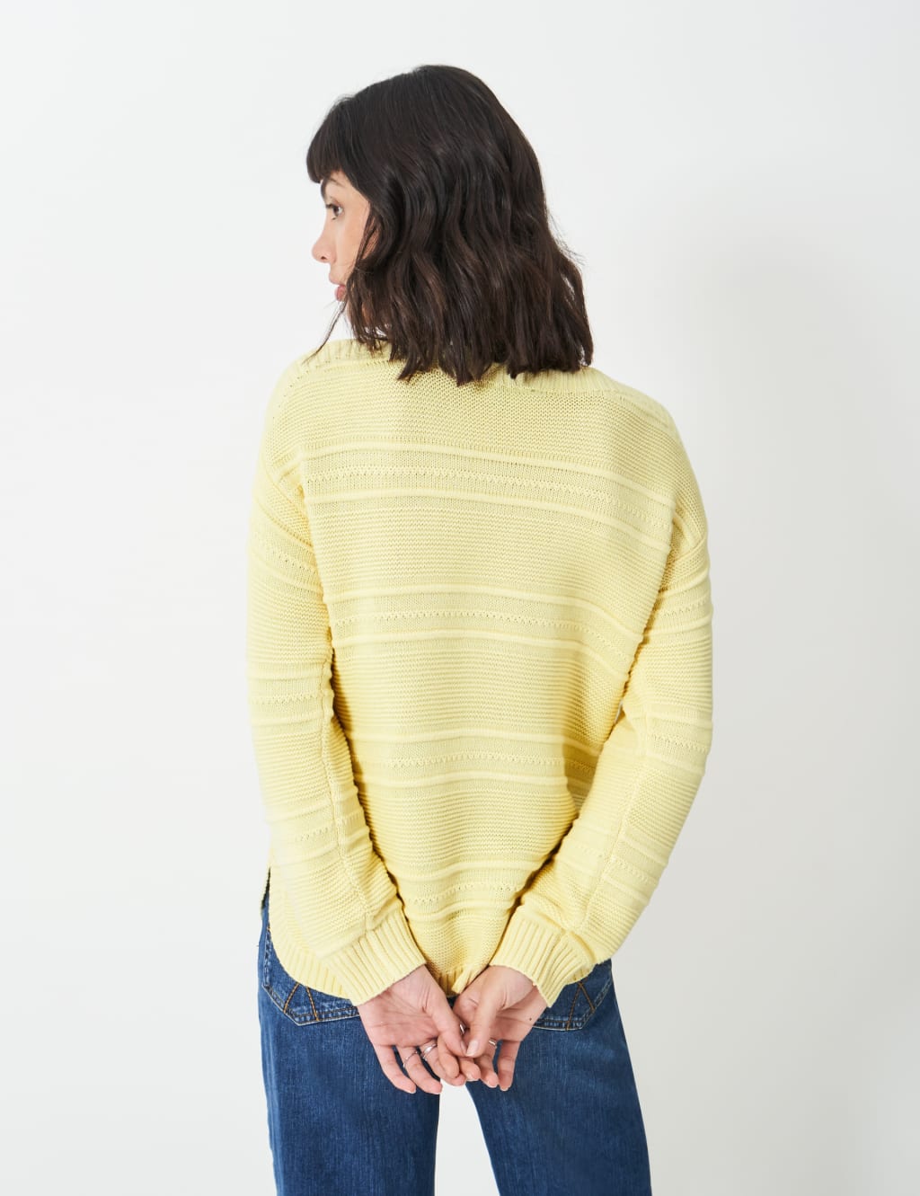 Cotton Blend Textured Slash Neck Jumper 4 of 5