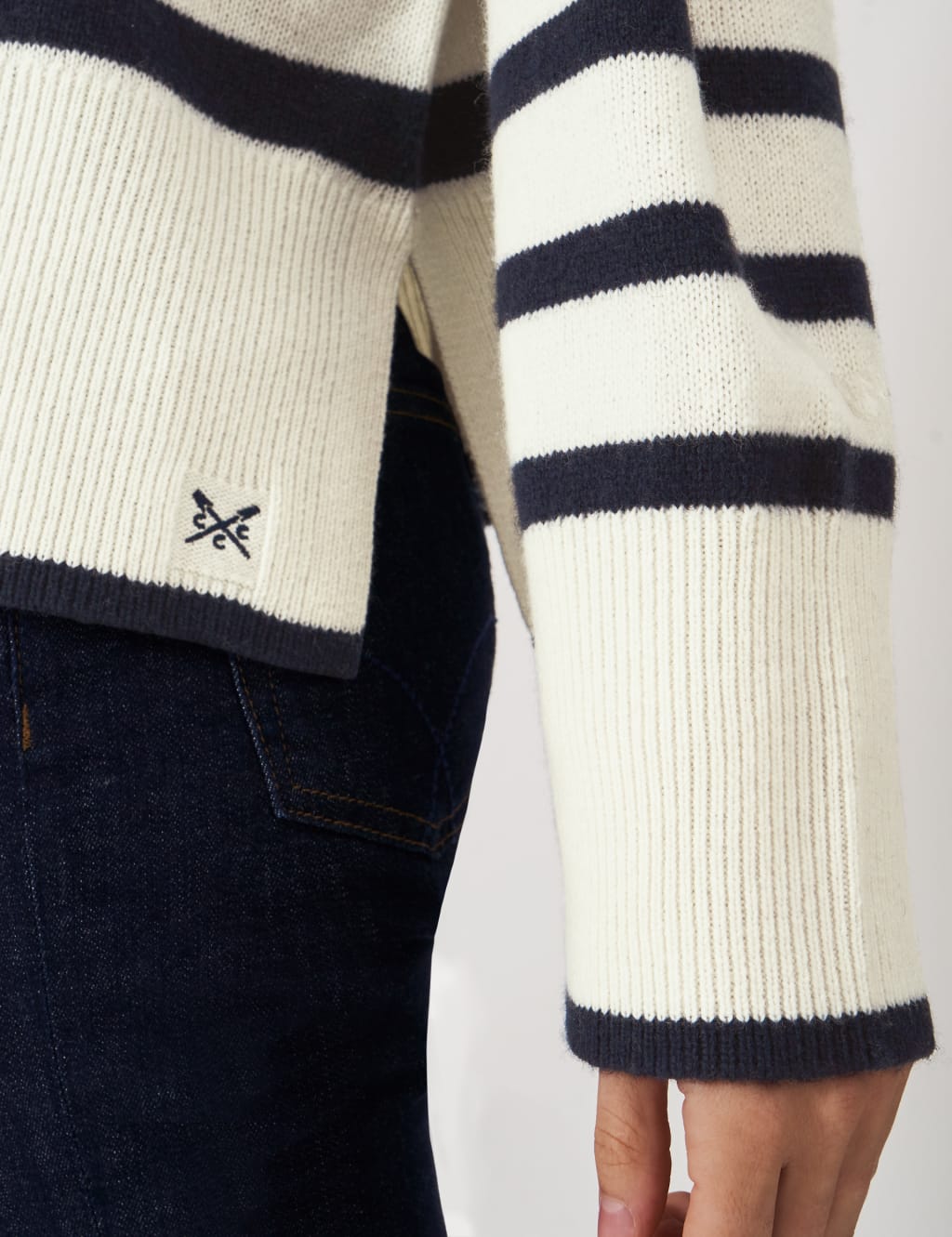 Merino Wool Rich Striped Roll Neck Jumper 5 of 7
