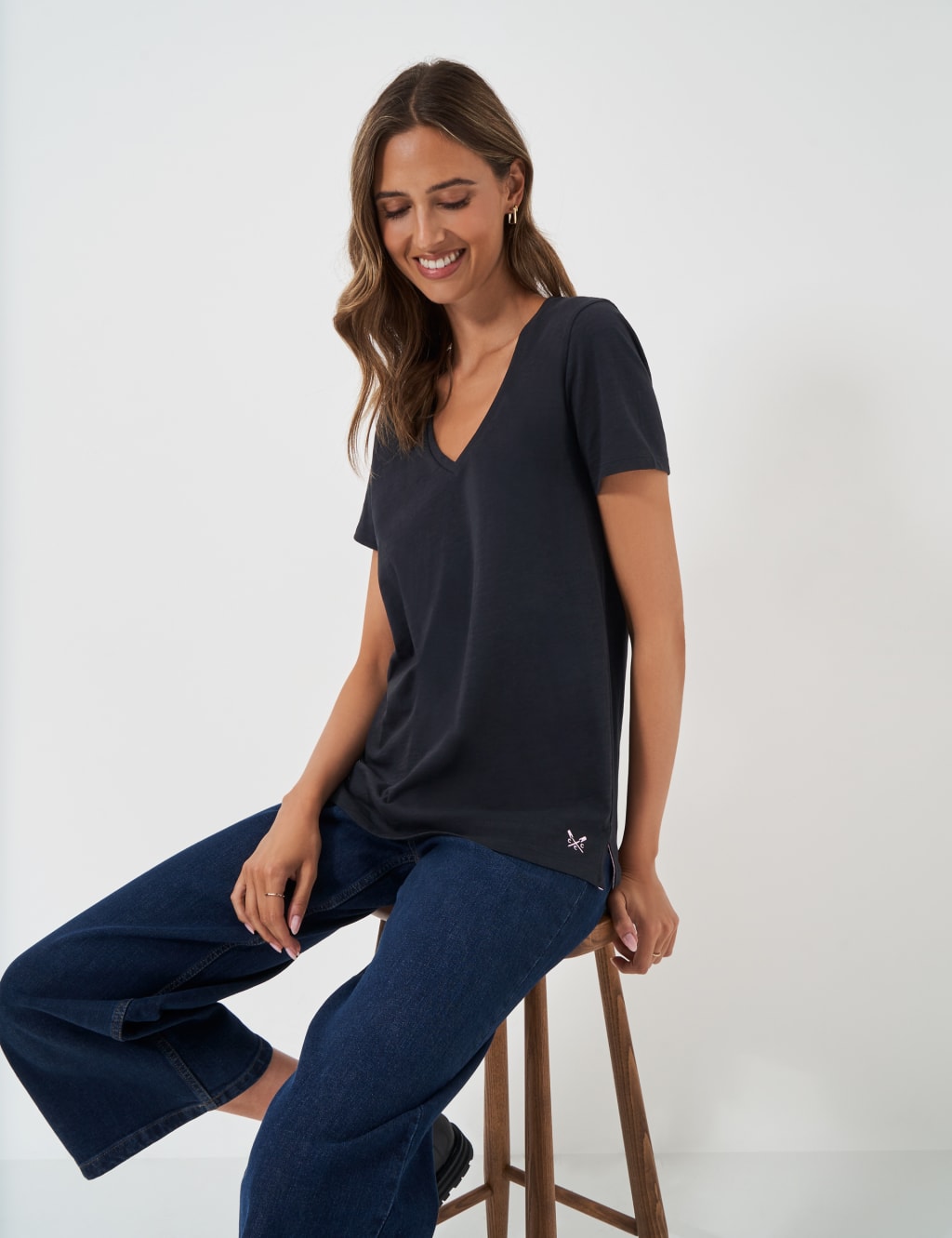 Pure Cotton V-Neck T-Shirt 3 of 5