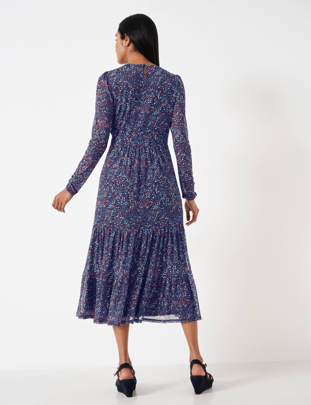 Jersey Ditsy Floral Midi Tiered Dress 4 of 6