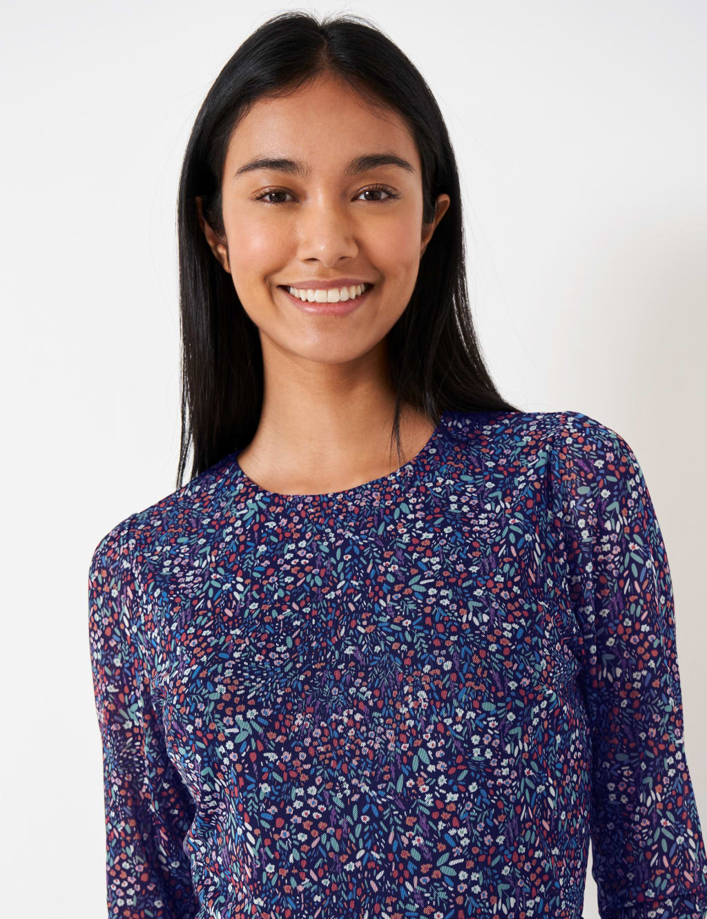 Jersey Ditsy Floral Midi Tiered Dress 5 of 6