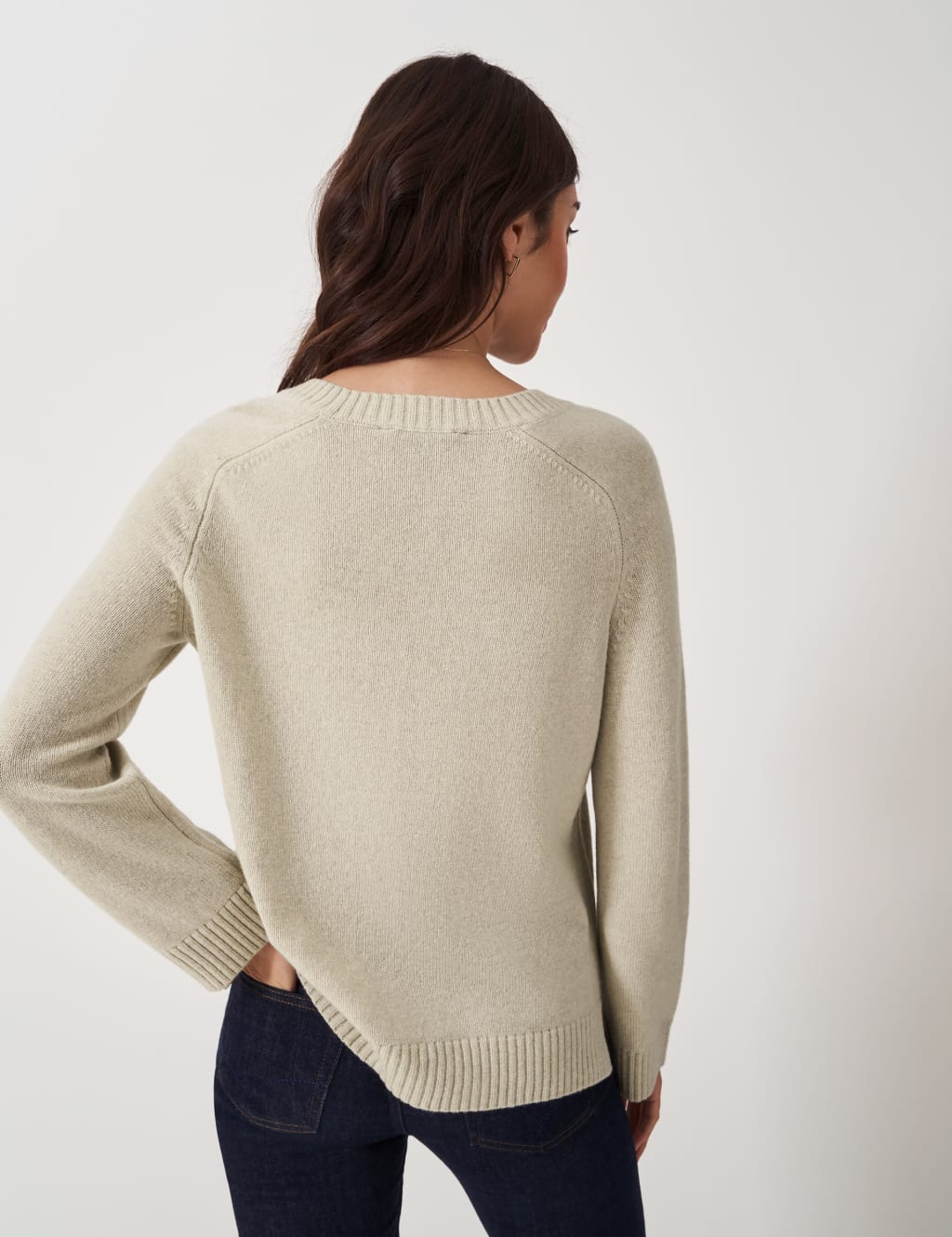 Merino Wool Rich V-Neck Split Hem Jumper 4 of 5