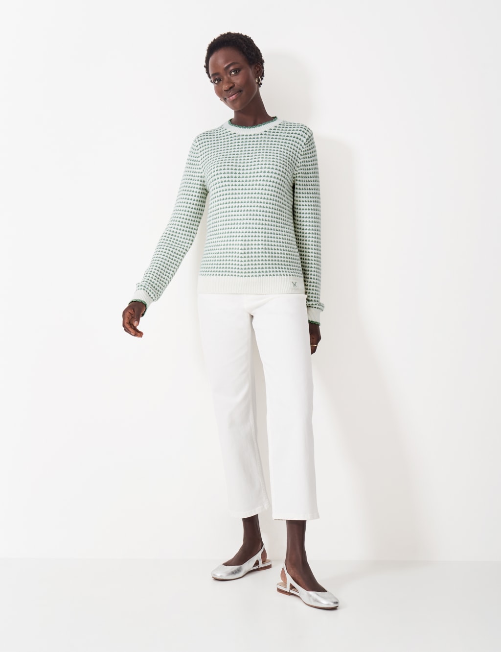 Cotton Rich Textured Crew Neck Jumper 3 of 5