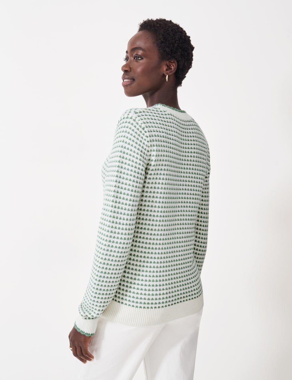 Cotton Rich Textured Crew Neck Jumper 4 of 5