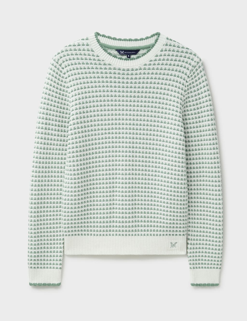 Cotton Rich Textured Crew Neck Jumper 2 of 5
