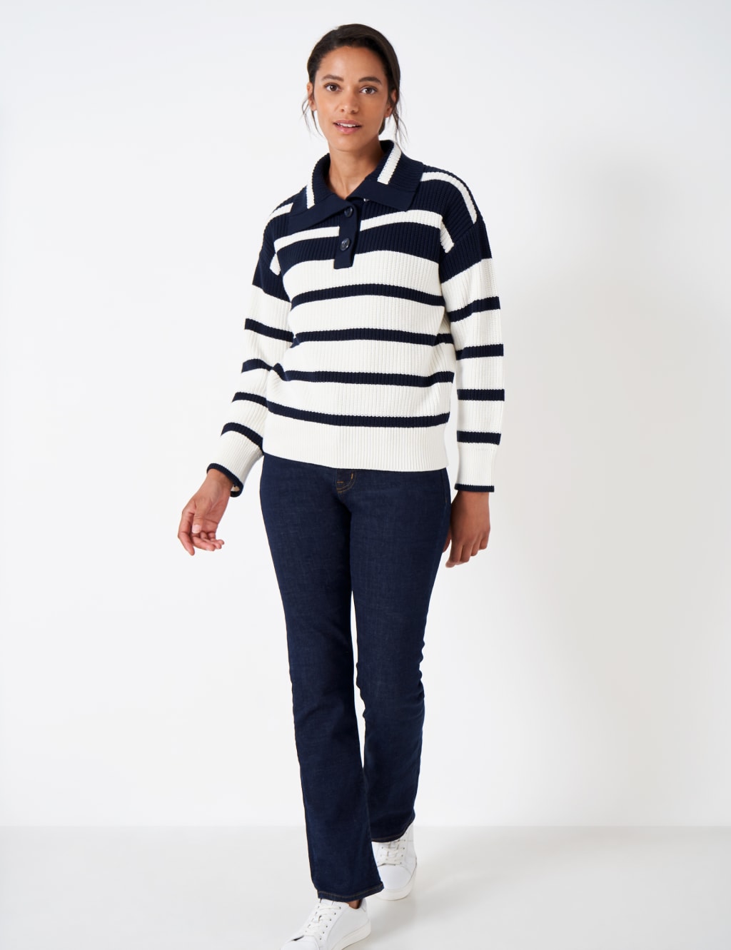 Pure Cotton Striped Collared Jumper 3 of 5