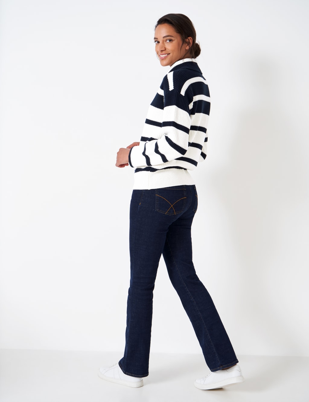 Pure Cotton Striped Collared Jumper 4 of 5