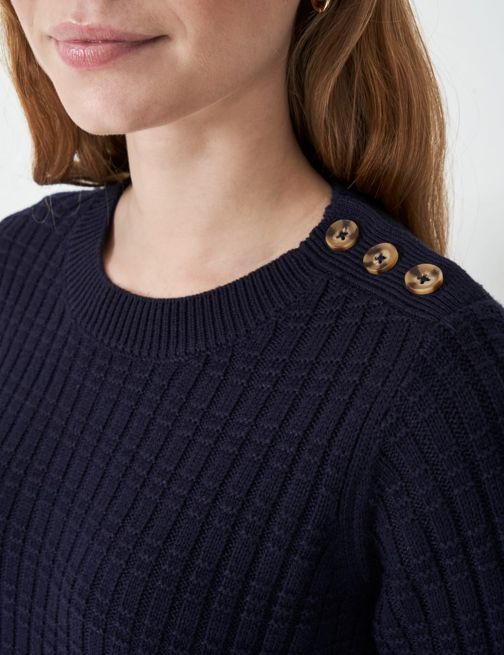 Cotton Blend Textured Button Detail Jumper 5 of 5