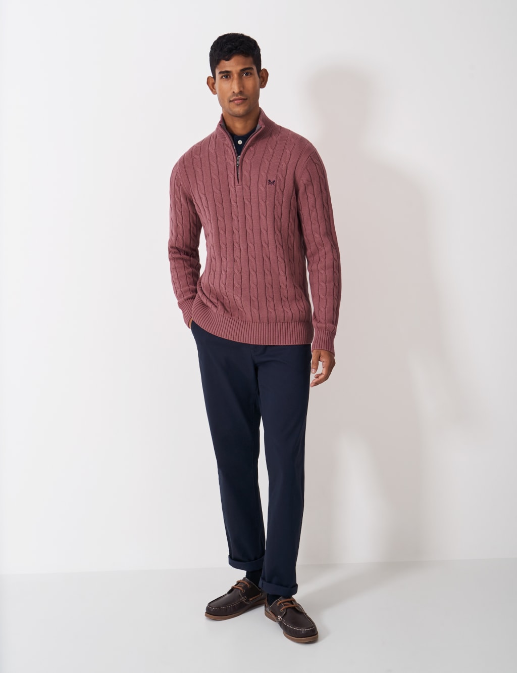 Pure Cotton Cable Knit Half Zip Jumper 3 of 5