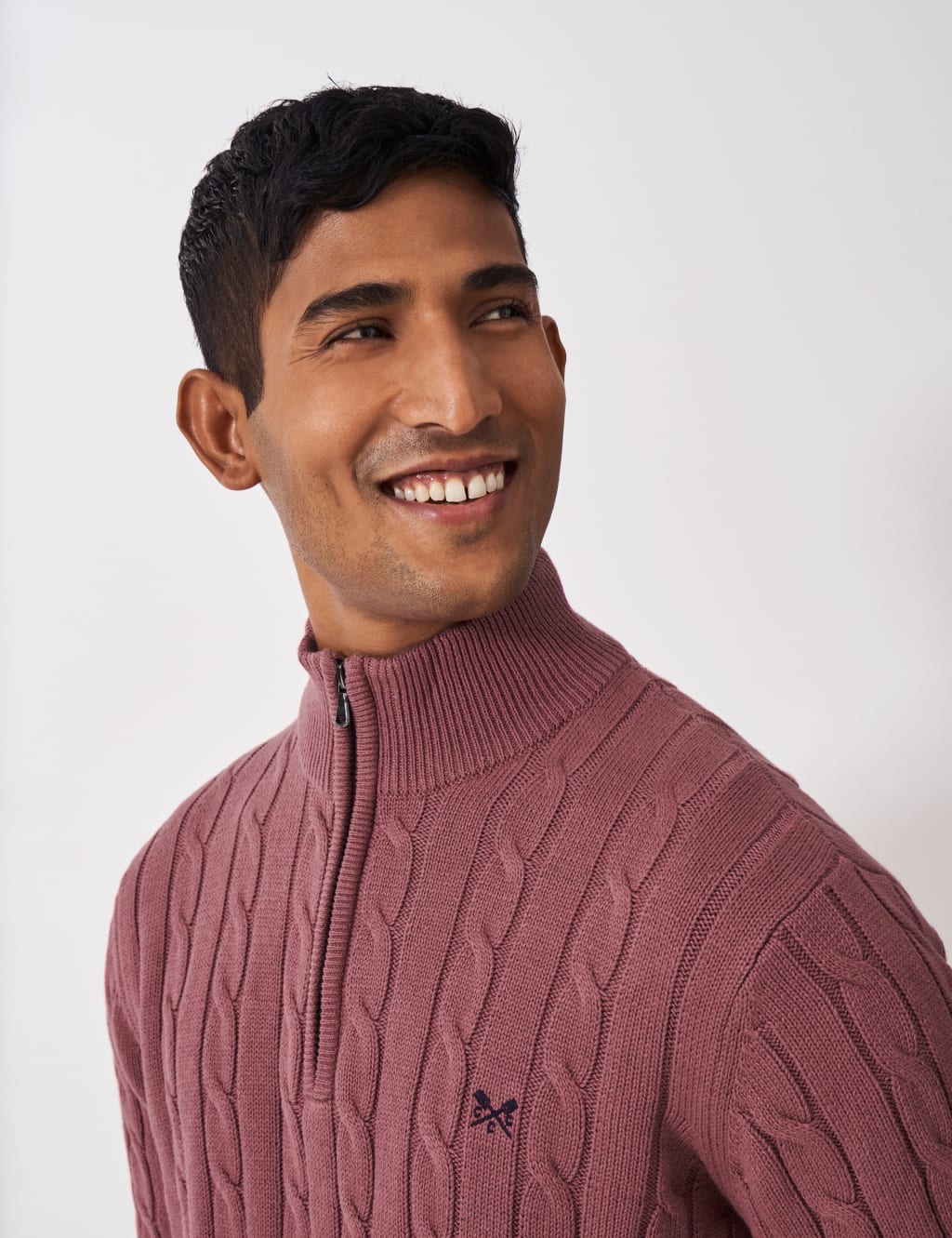 Pure Cotton Cable Knit Half Zip Jumper 5 of 5