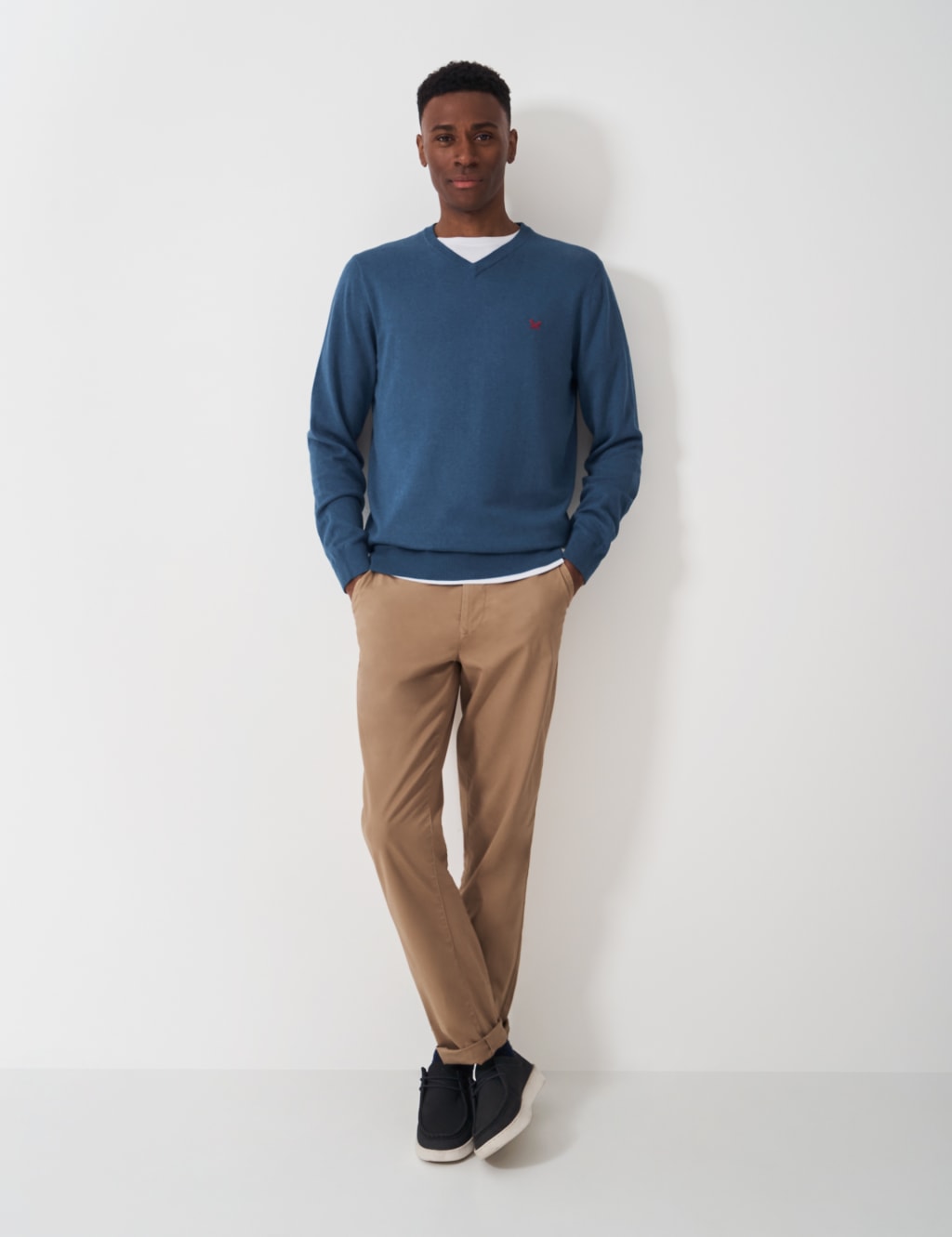 Pure Cotton V-Neck Jumper 3 of 5