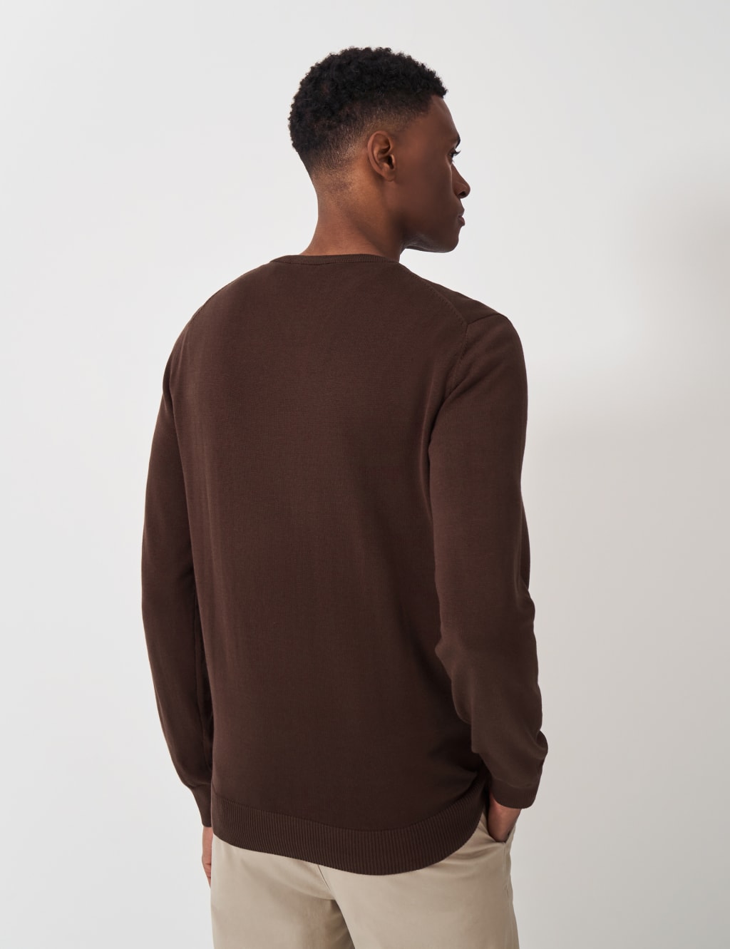 Pure Cotton V-Neck Jumper 4 of 5
