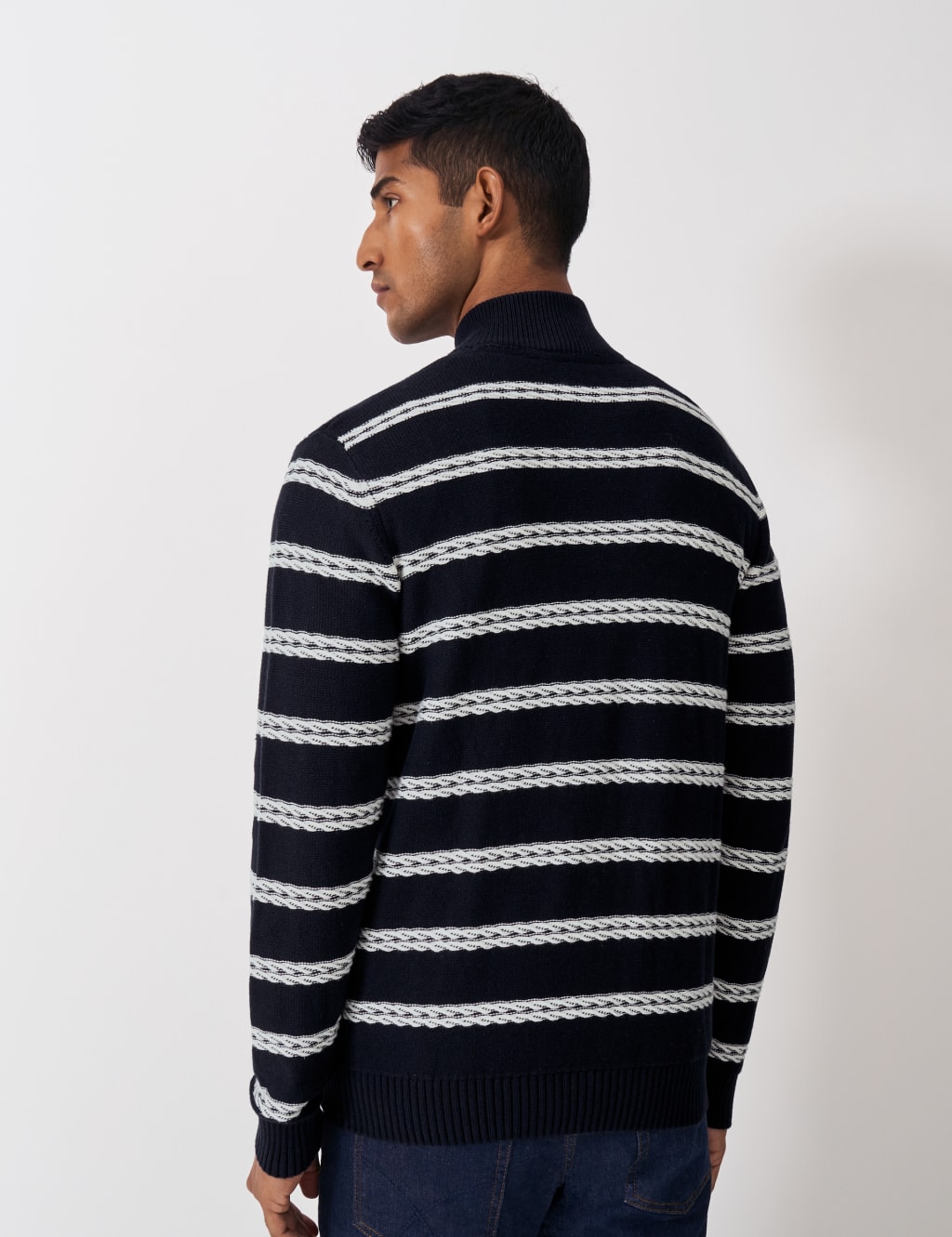 Pure Cotton Cable Knit Half Zip Jumper 4 of 7